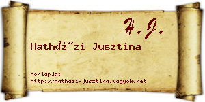 Hatházi Jusztina névjegykártya