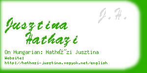 jusztina hathazi business card